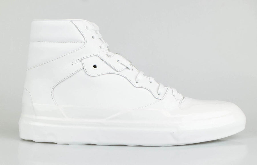 Leather High-Top Sneakers - White