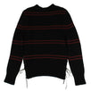 Cashmere Striped Knit Sweater - Black / Burgundy