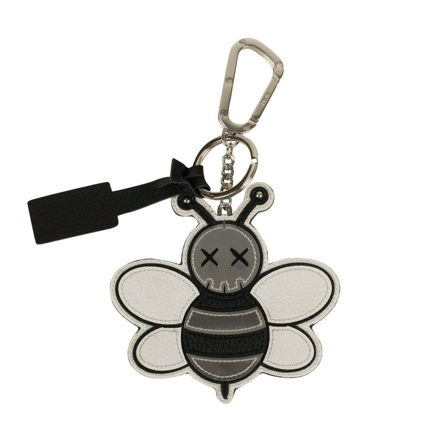 CHRISTIAN DIOR HOMME X KAWS Leather Bee Key Chain - Black And White