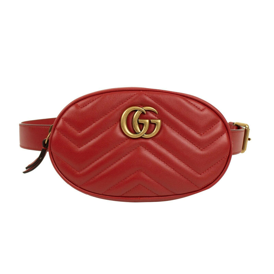 Quilted Leather GG Marmont Matelassé Belt Bag - Red