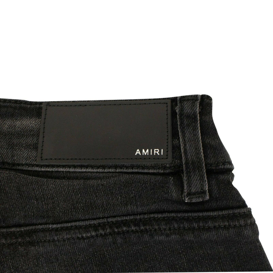 Denim Skinny Bruise Repaired Jeans - Black