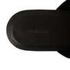 Leather Oval 'BB' Mule Sandal - Black