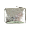 Leather Number Embossed Wallet Pouch - Silver