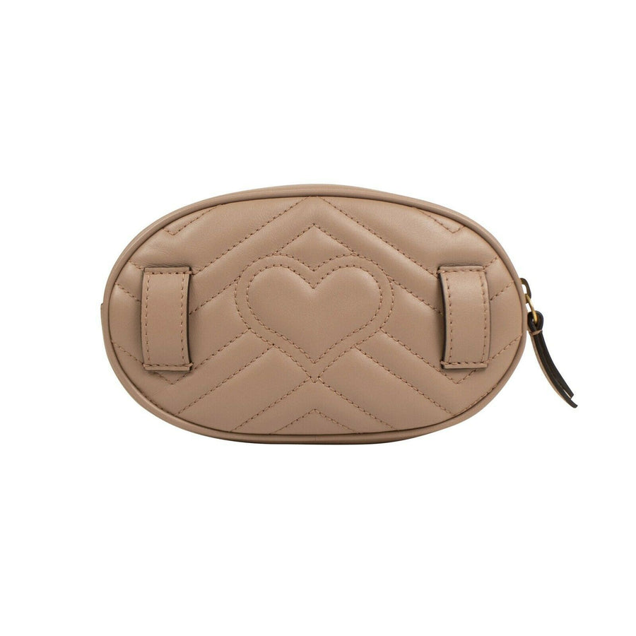 Leather GG Marmont Matelassé Leather Belt Bag - Beige