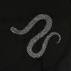 Cotton 'Glitter Snake' Loose Fit Sweatshirt - Black