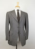 Striped Wool 3 Roll 2 Button Suit - Gray