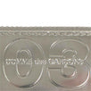 Leather Number Embossed Wallet Pouch - Silver