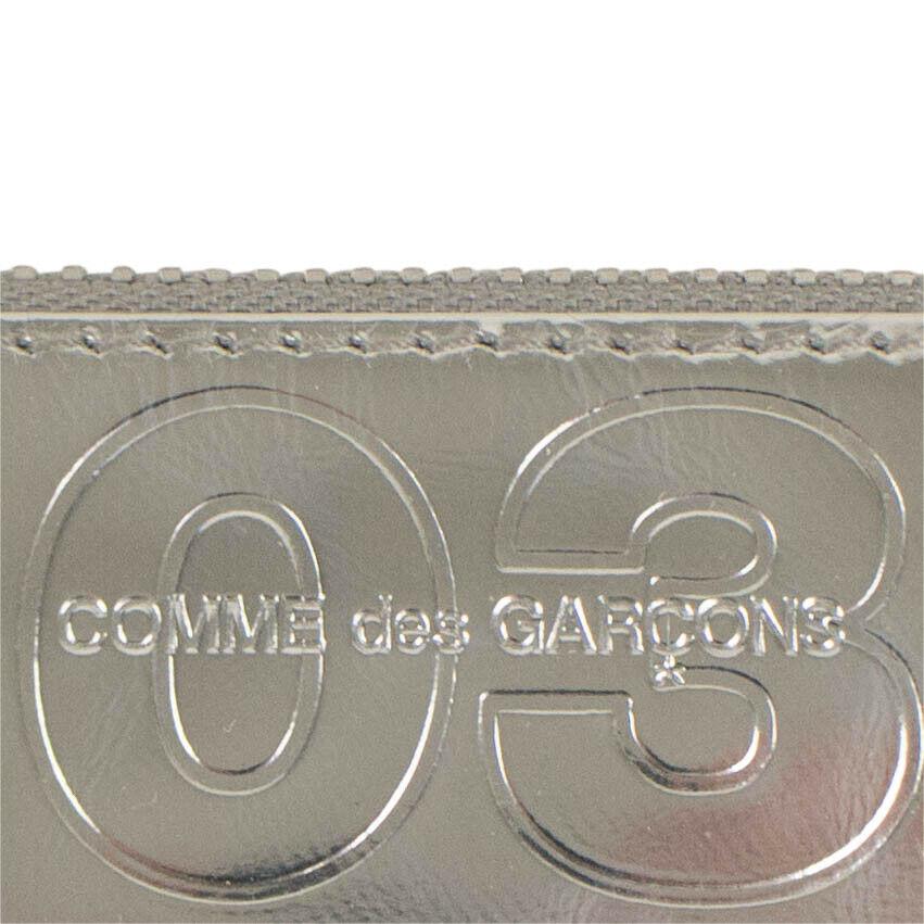 Leather Number Embossed Wallet Pouch - Silver