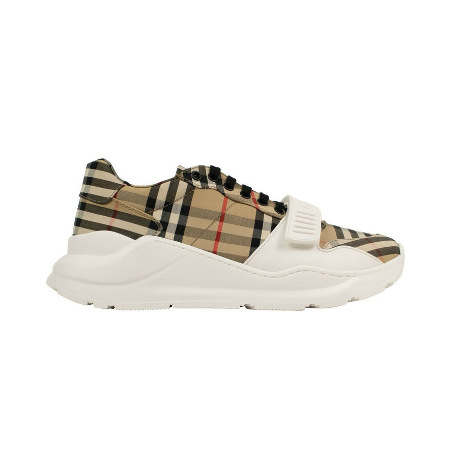 Cotton Vintage Check Embossed Sneakers - Beige