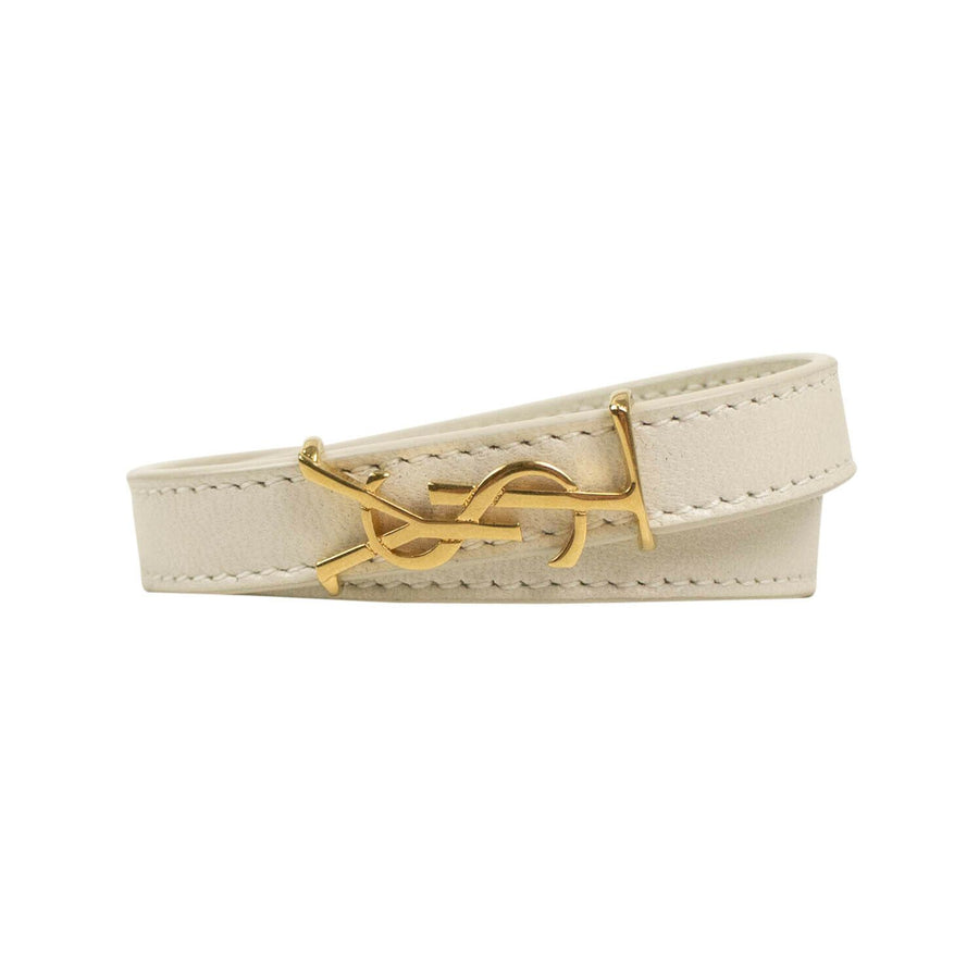 Lambskin Opyum Double Wrap Bracelet - Beige