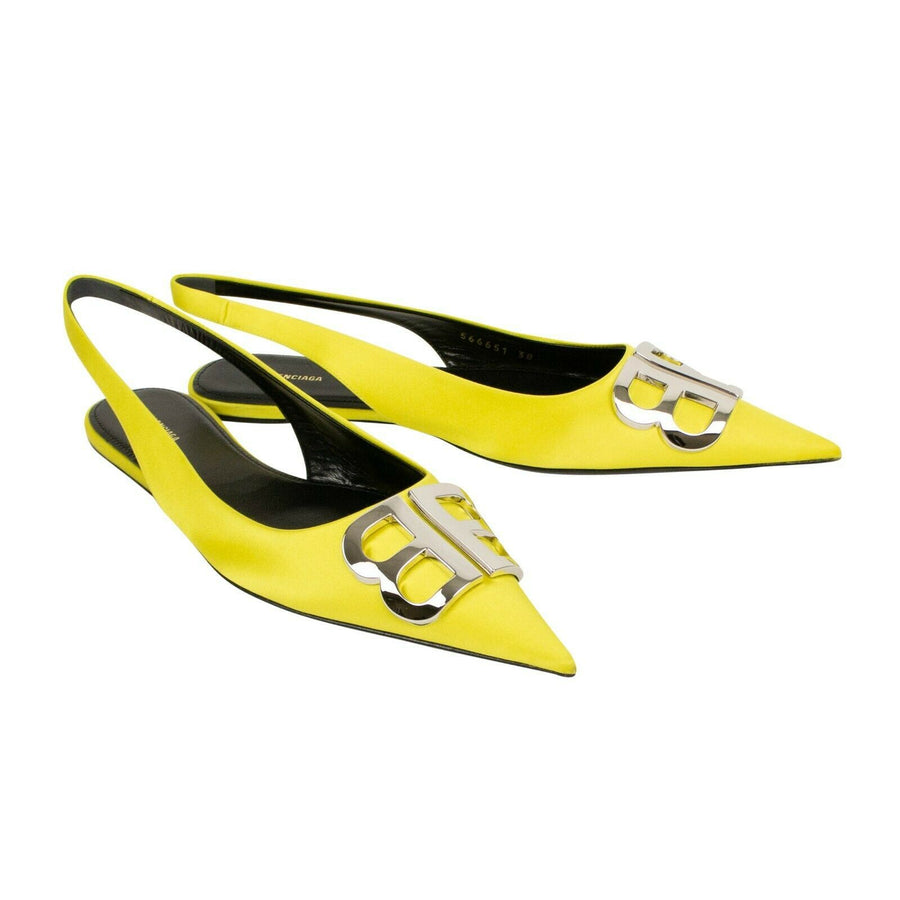 BB Satin Slingback Ballerina Flats - Yellow