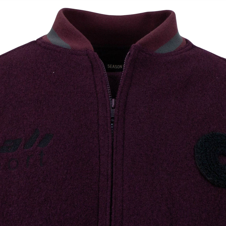 Season 5 'Oxblood Ink' Classic Bomber Varsity Jacket - Burgundy