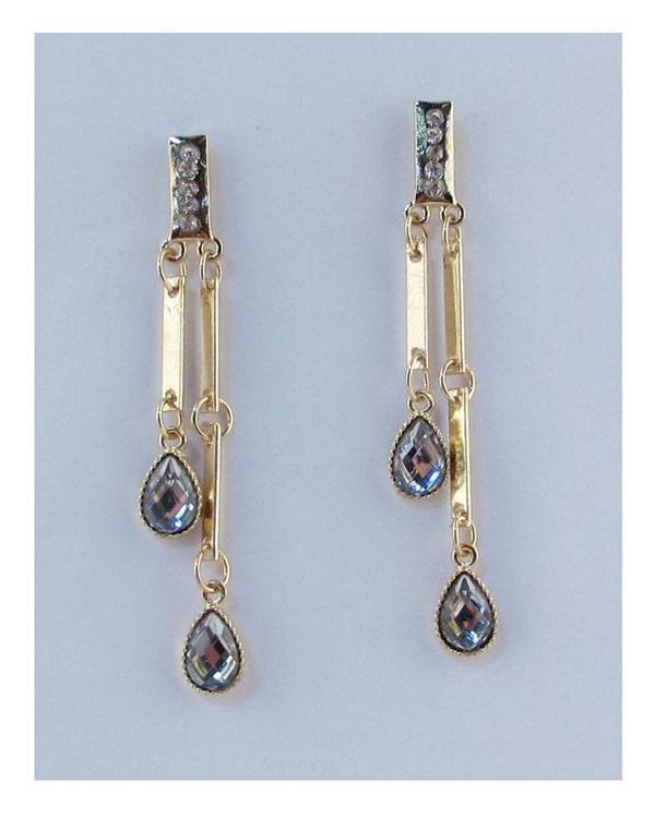 Drop earrings w/rhinestones