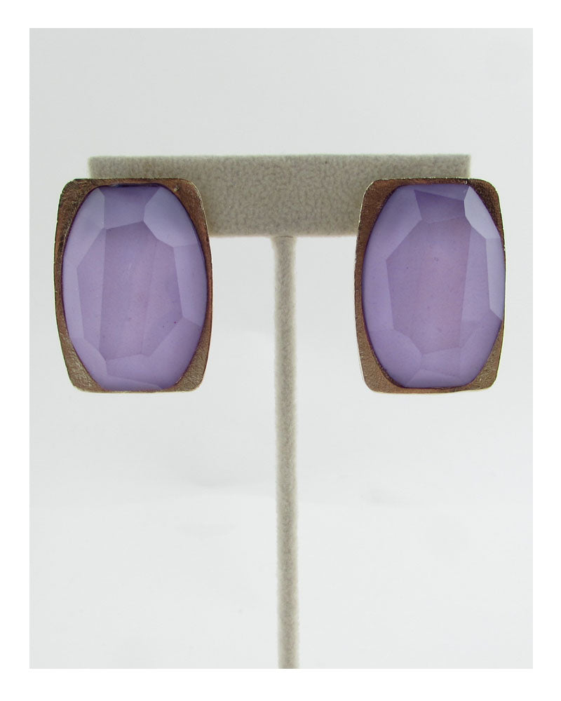 Rectangular stone earrings