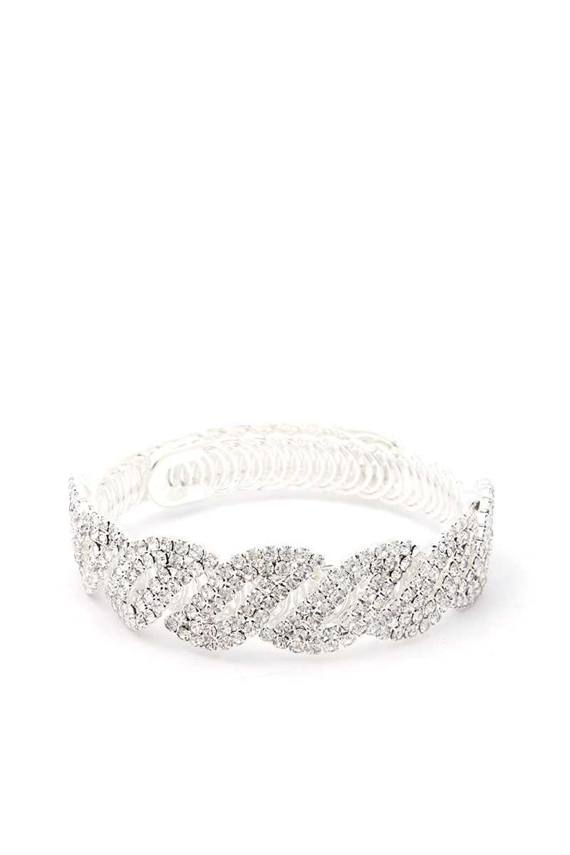 Twisted Flexible Rhinestone Bracelet