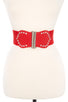 Studded accent faux leather stretch belt