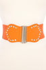 Studded accent faux leather stretch belt