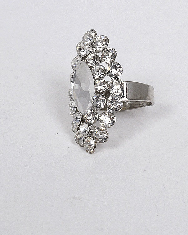 Small and Large Crystal Studded Adjustable Ring