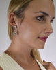 Metallic Cage Crystal Studded Drop Earrings id.31482