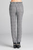 Ladies fashion plus size self ribbon detail long leg checked print woven pants