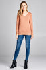 Ladies fashion long sleeve vneck classic sweater