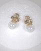 Crystal Embellished Floating Transparent Rhinestones Bead Glass Ball Earrings