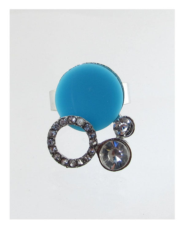 Adjustable faux stone ring