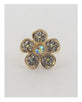 Flower rhinestone adjustable ring