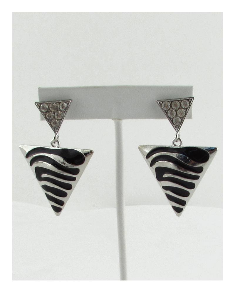 Double triangle stud dangle earrings