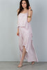 Ladies fashion mauve strappy-low back maxi dress