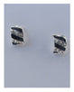 Striped stud earrings w/rhinestone