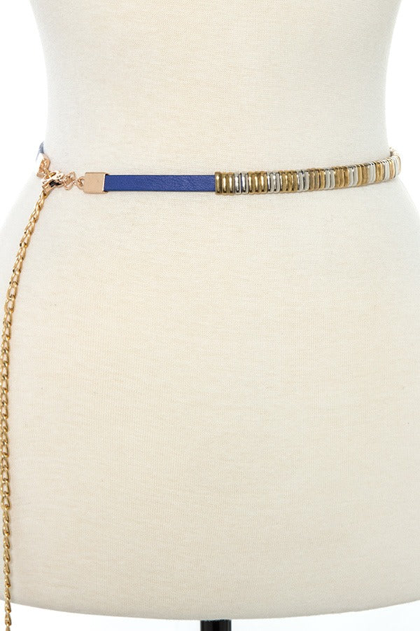 Metal accent chain fashion belt