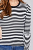 Ladies fashion long sleeve crew neck striped dty brushed top