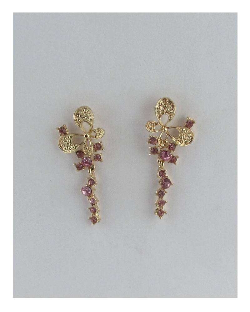 Butterfly linear stud drop earrings