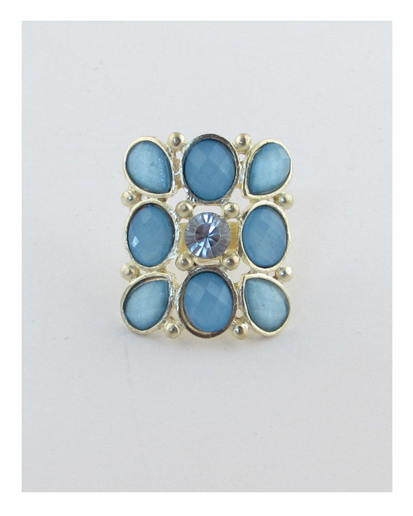 Faux stone adjustable ring