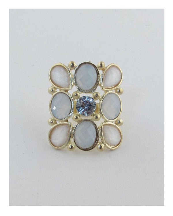 Faux stone adjustable ring