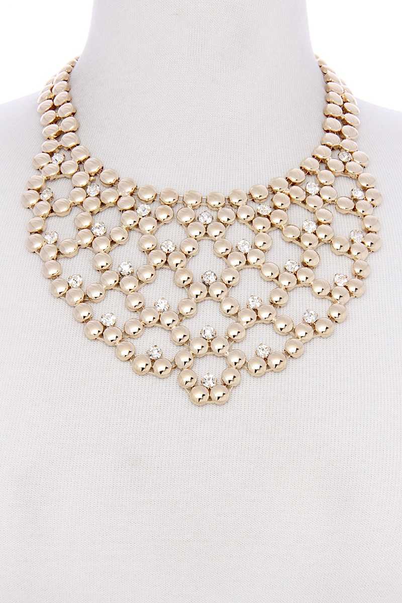 Metal ball short necklace