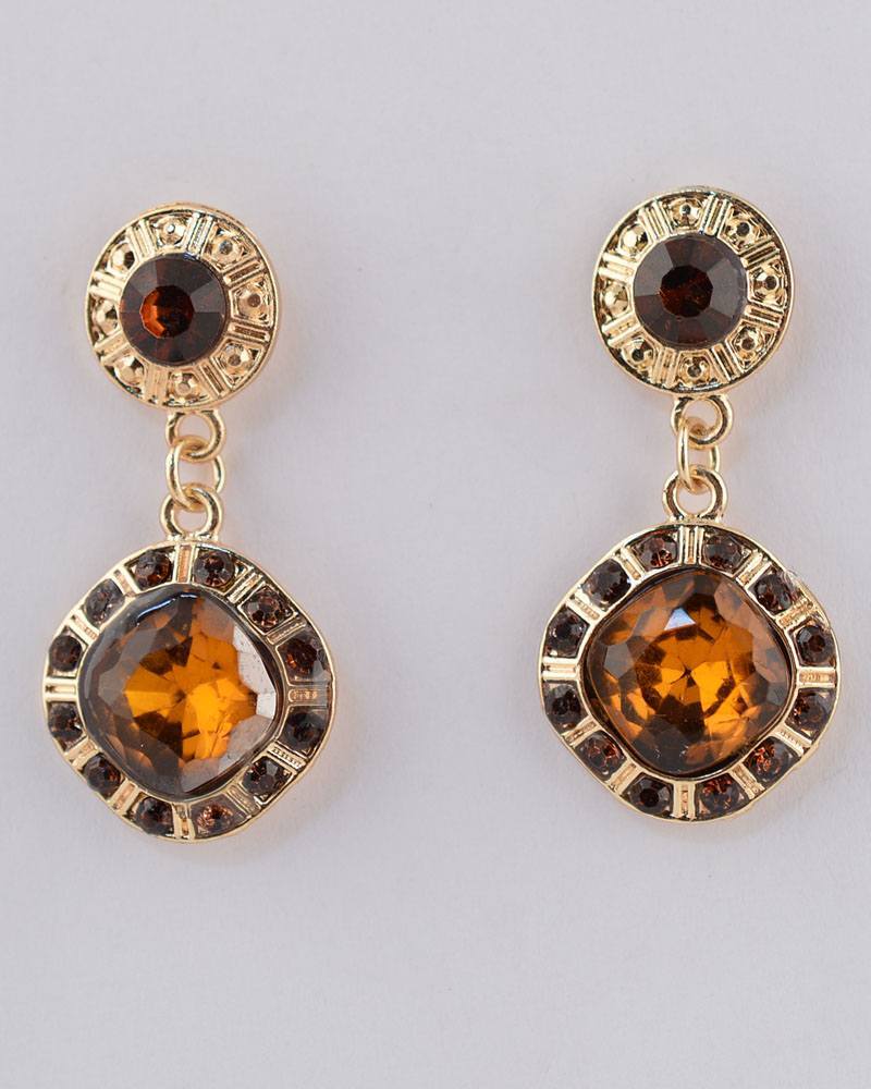 Faux Rhinestone Drop Earrings