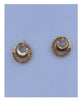 Overlap circle earrings w/rhinestone