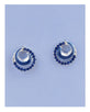 Overlap circle earrings w/rhinestone