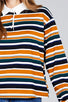 Ladies fashion long sleeve multi striped dty brushed shirts