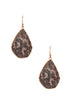 Drop frmaed stone earring