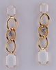 Faux Gemstone Curb Link Rhinestone Dangle Earrings