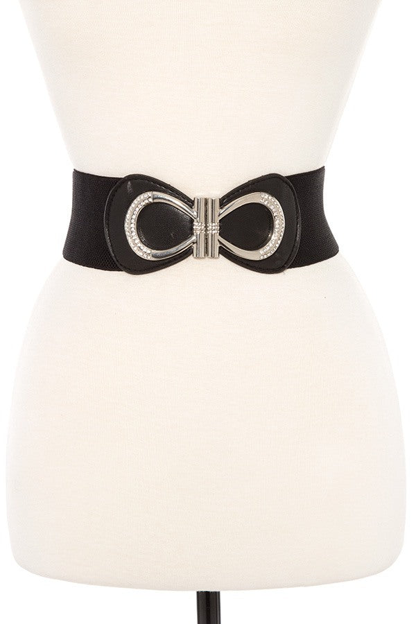 Rhinestone pave accent stretch belt