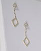 Crystal Studded Diamond Shaped Drop Earrings