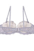 Ladies fashion floral lace overlay demi bra w/underwire