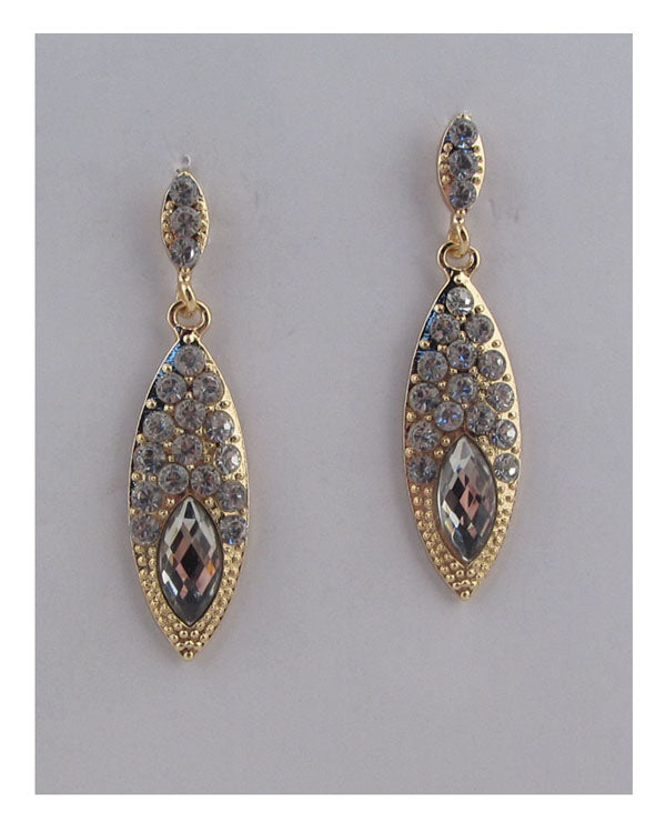 Drop earrings w/rhinestone