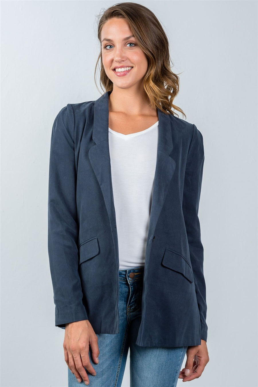 Ladies fashion one button closure blazer