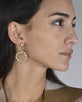 Crystal Inset Rhinestone Studded Circular Drop Earring