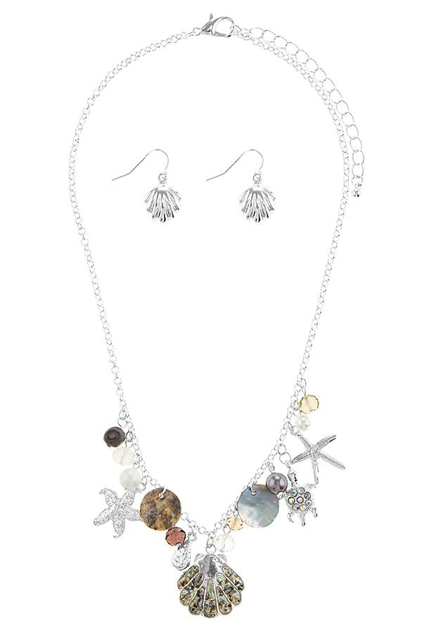 Oversize starfish station necklace set